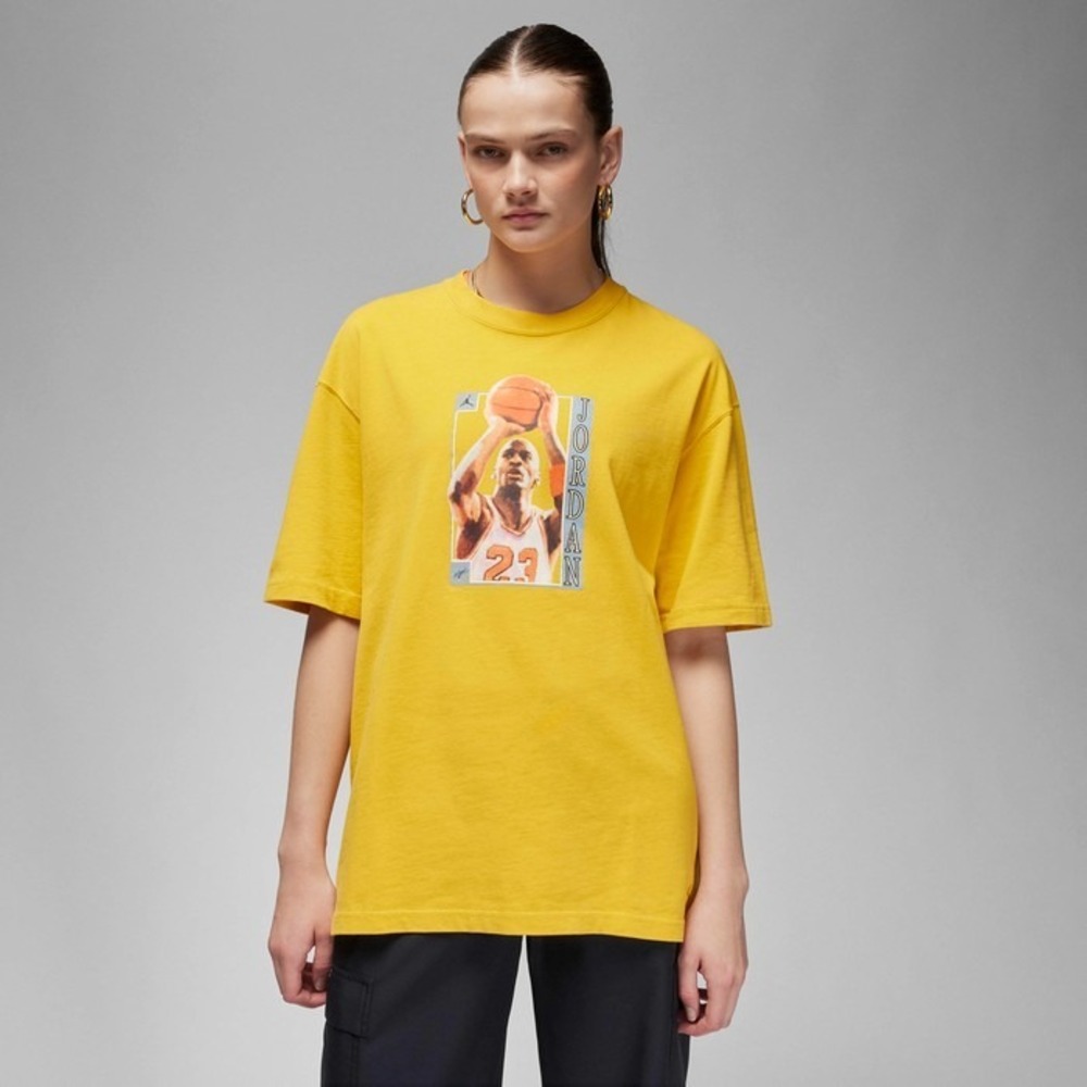 Nike Jordan Womens T-Shirt Michael Jordan Yellow‎ FN5375-752 Size XL